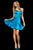 Sherri Hill - 52156 Short Scoop Neck Satin Dress In Blue
