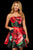 Sherri Hill - 52267 Floral Printed A Line Short Dress In Red and Black