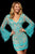 Sherri Hill - 52307 Embellished V-Neck Short Dress In Blue and Neutral