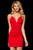 Sherri Hill - 52358 Short V Neck Fitted Sheath Dress In Red
