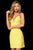 Sherri Hill - 52358 Short V Neck Fitted Sheath Dress In Yellow