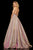 Sherri Hill - 52364 Metallic Crisscross Back Long A Line Dress In Pink and Gold