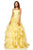 Sherri Hill - 52417 Tiered Tulle Skirt A-line Gown In Yellow