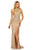 Sherri Hill - 52426 Halter Beaded Slit Long Dress In Gold and Silver