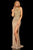 Sherri Hill - 52426 Halter Beaded Slit Long Dress In Gold and Silver