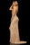 Sherri Hill - 52426 Halter Beaded Slit Long Dress In Gold and Silver