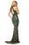 Sherri Hill - 52426 Halter Beaded Slit Long Dress In Green and Multi