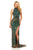 Sherri Hill - 52426 Halter Beaded Slit Long Dress In Green and Multi
