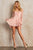 Sherri Hill - 52937 Long Bishop Sleeved Short Pattern Dress In Pink