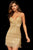 Sherri Hill - 52938 Short Beaded Deep V-neck Sheath Dress In Gold