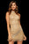 Sherri Hill - 52940 Halter Short Beaded Dress In Nude and Gold