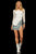 Sherri Hill - 52941 Bateau Short Fitted Dress In Ivory/Multi