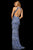 Sherri Hill - 52946 Halter Neck Long Beaded Dress In Blue