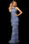 Sherri Hill - 52946 Halter Neck Long Beaded Dress In Blue