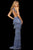 Sherri Hill - 52946 Halter Neck Long Beaded Dress In Blue