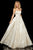 Sherri Hill - 52952 Sweetheart Long A-line Printed Dress In White and Gold