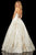 Sherri Hill - 52952 Sweetheart Long A-line Printed Dress In White and Gold