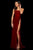 Sherri Hill - 52988 Strapless Beaded Velvet Sheath Dress In Red