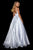 Sherri Hill - 52994 Bedazzled Plunging V-neck Ballgown In Silver