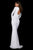 Sherri Hill - 53007 Two Tone Beaded Long Sleeve Sheath Dress In White and Gold
