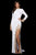 Sherri Hill - 53007 Two Tone Beaded Long Sleeve Sheath Dress In White and Gold