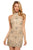 Sherri Hill - 53017 Fully Beaded High Halter Short Sheath Dress In Neutral and Silver