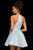 Sherri Hill - 53022 Short Halter Floral Print A-line Dress In Blue and Print
