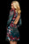 Sherri Hill - 53029 Long Sleeves Short Dress In Green and Multi