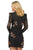 Sherri Hill - 53044 Long Sleeves Short Dress In Black and Multi