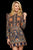 Sherri Hill - 53057 Long Sleeve Beaded Short Dress In Blue and Orange