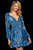 Sherri Hill - 53063 Velvet V-Neck Short Dress In Blue