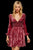 Sherri Hill - 53063 Velvet V-Neck Short Dress In Pink