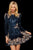 Sherri Hill - 53064 Sequined Long Sleeve Short A-line Dress In Blue and Pink