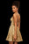 Sherri Hill - 53065 Beaded Deep V-neck Velvet Short A-line Dress In Gold