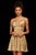 Sherri Hill - 53065 Beaded Deep V-neck Velvet Short A-line Dress In Gold