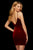 Sherri Hill - 53067 Deep V-neck Short Velvet Sheath Dress In Red