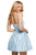 Sherri Hill - 53072 Short Sleeveless Halter Neck A-line Dress In Blue