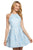 Sherri Hill - 53072 Short Sleeveless Halter Neck A-line Dress In Blue