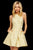 Sherri Hill - 53072 Short Sleeveless Halter Neck A-line Dress In Yellow