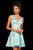 Sherri Hill - 53078 V-Neck Short Dress In Blue and Silver