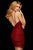 Sherri Hill - 53097 Short Plunging V-neck Ruched Sheath Dress In Red