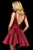 Sherri Hill - 53106 Short Deep V-neck Glitter Fabric A-line Dress In Pink