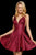 Sherri Hill - 53106 Short Deep V-neck Glitter Fabric A-line Dress In Pink