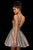 Sherri Hill - 53106 Short Deep V-neck Glitter Fabric A-line Dress In Gold