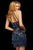 Sherri Hill - 53124 Fully Beaded Halter Short Sheath Dress In Blue and Multi-Color