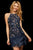 Sherri Hill - 53124 Fully Beaded Halter Short Sheath Dress In Blue and Multi-Color