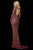 Sherri Hill - 53133 Two Tone Beaded Long Sleeve Sheath Dress In Red and Pink