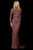 Sherri Hill - 53133 Two Tone Beaded Long Sleeve Sheath Dress In Red and Pink