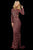 Sherri Hill - 53133 Two Tone Beaded Long Sleeve Sheath Dress In Red and Pink