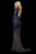 Sherri Hill - 53133 Two Tone Beaded Long Sleeve Sheath Dress In Blue and Multi-Color